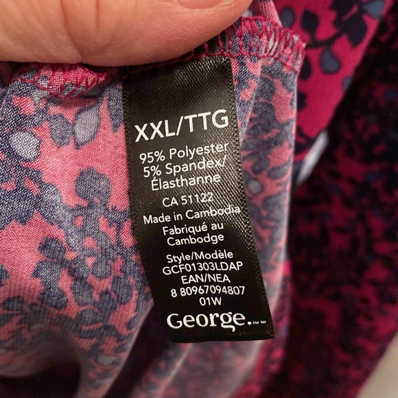 146. George Long Sleeve Top XXL Deep Pink Print - Picture 3 of 4